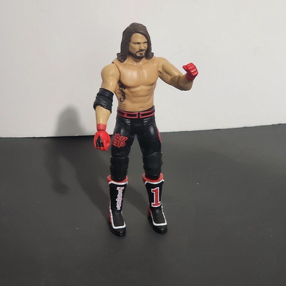 Mattel WWE AJ Styles Action Figure Basic Series 87 Black Red Gear 2017 Loose